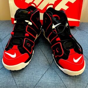 Nike Red and Black High-Top Sneakers with Retro Design